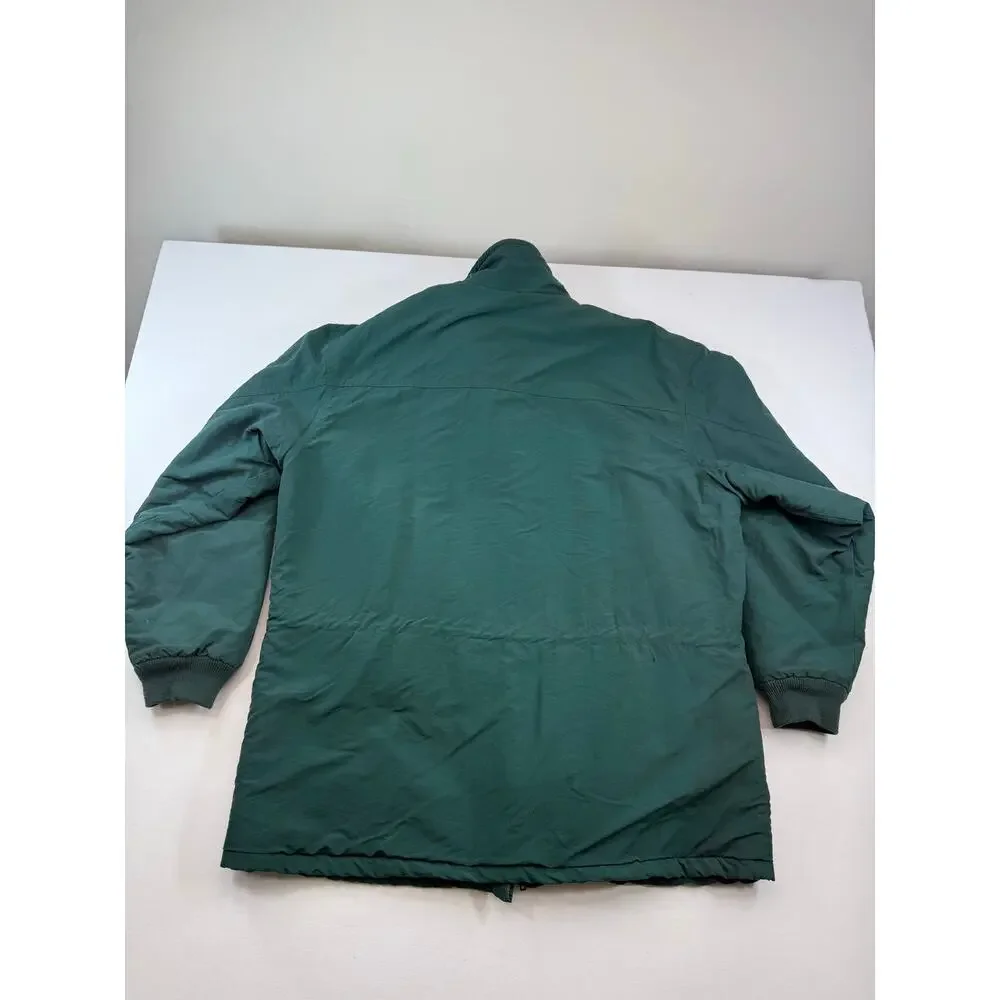 Vintage 1990s J.Crew Made in‎ USA Insulated Green Fleece-Lined Winter Coat XL